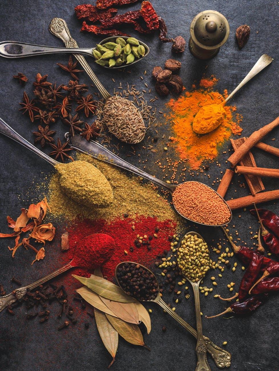 An assortment of various spices