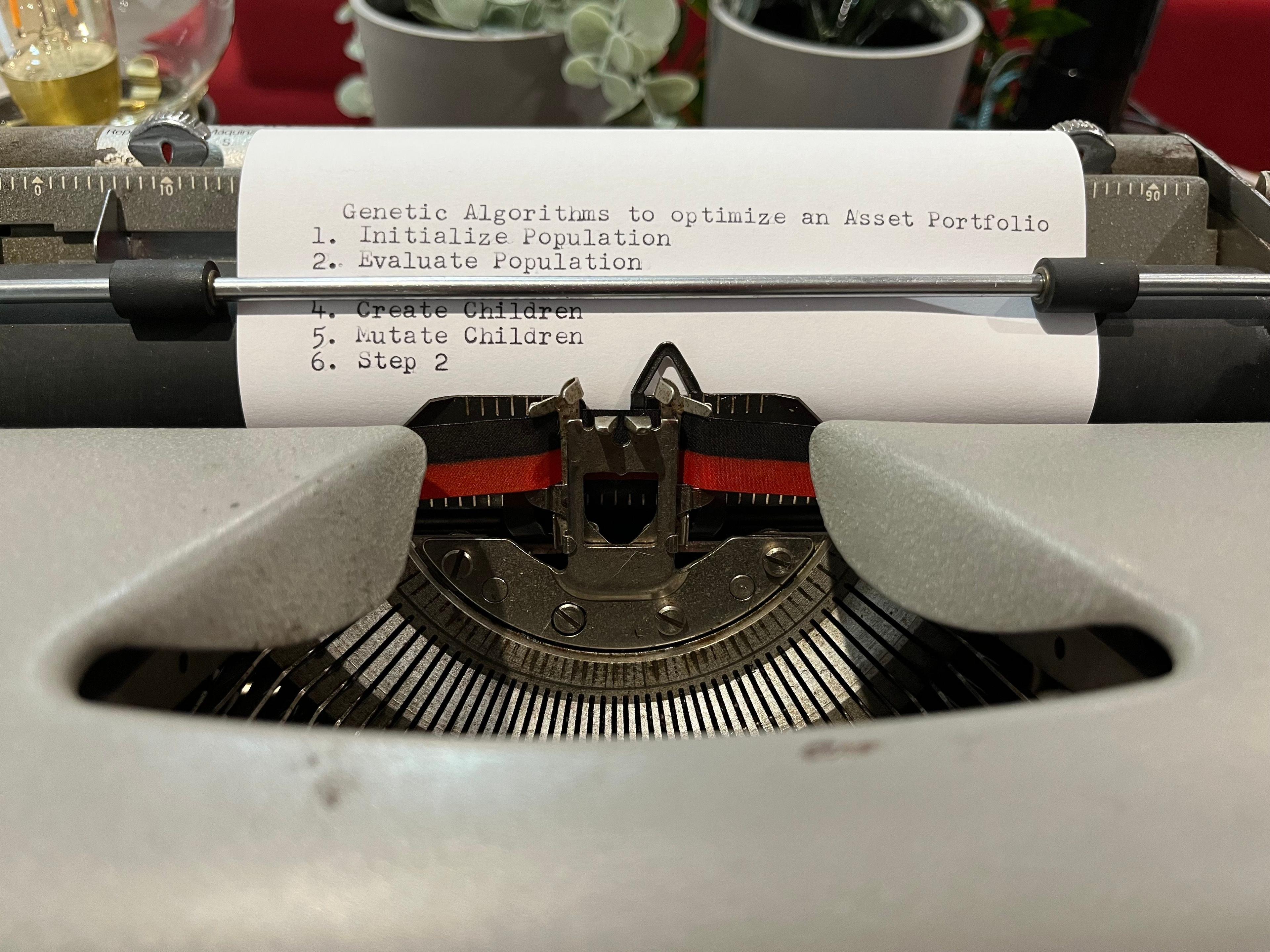 a typewriter with genetic algorithms steps